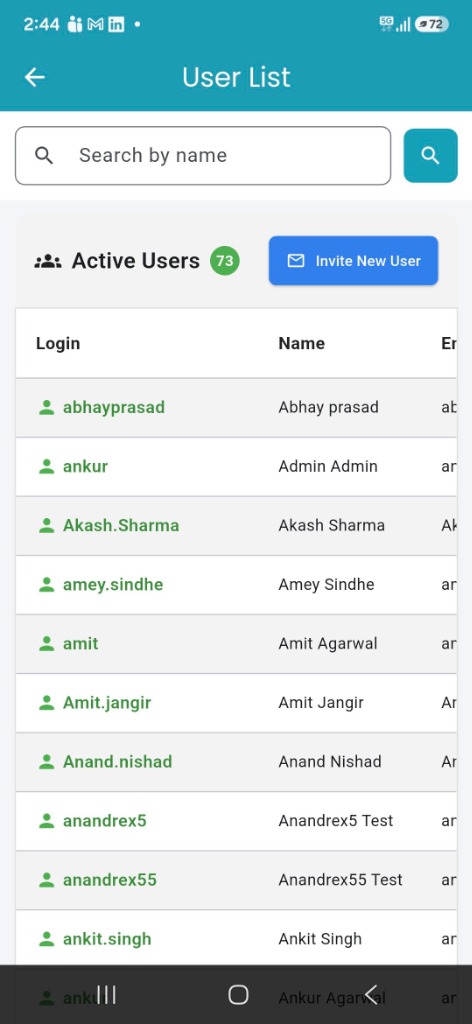 User List Screen